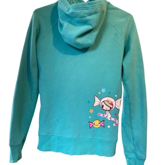 Tokidoki Teal Hoodie with Rainbow Design - Picture 7 of 15